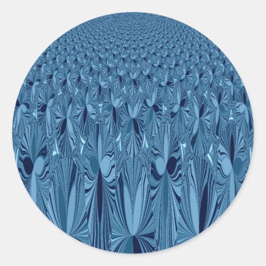 Celestial Splendor: iriserend blauw Roos ontwerp Ronde Sticker (Voorkant)