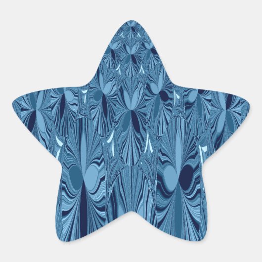 Celestial Splendor: iriserend blauw Roos ontwerp Ster Sticker (Voorkant)