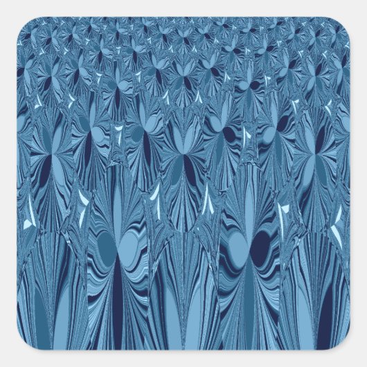 Celestial Splendor: iriserend blauw Roos ontwerp Vierkante Sticker (Voorkant)