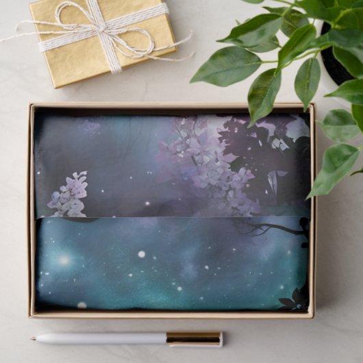 Celestial Spring Dromerig Lila bloemenlandschap Tissuepapier (Geschenk)