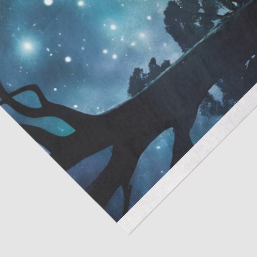 Celestial Spring Dromerig Lila bloemenlandschap Tissuepapier (Detail)