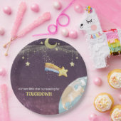 Celestial Star Custom Typography Baby shower Papieren Bordje (Feest)
