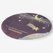 Celestial Star Custom Typography Baby shower Papieren Bordje (Gekanteld)