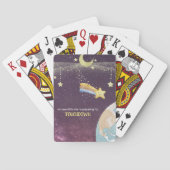 Celestial Star Custom Typography Baby shower Pokerkaarten (Achterkant)