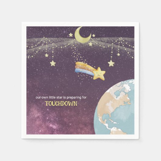 Celestial Star Custom Typography Schattige Eenvoud Servet (Voorkant)