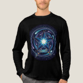 Celestial Star Dream - Cosmic Galaxy Lange Mouwen Tri-Blend Shirt (Voorkant volledig)
