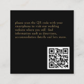 Celestial Star Dust Black QR Code Bruiloft Informatiekaartje (Achterkant)