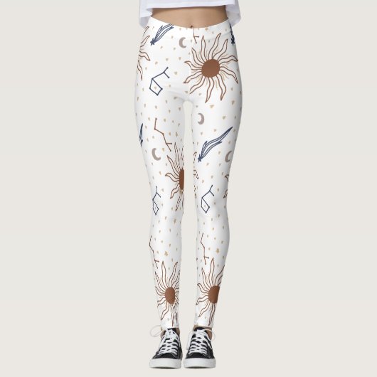 Celestial Star Floral Theme Leggings (Voorkant)