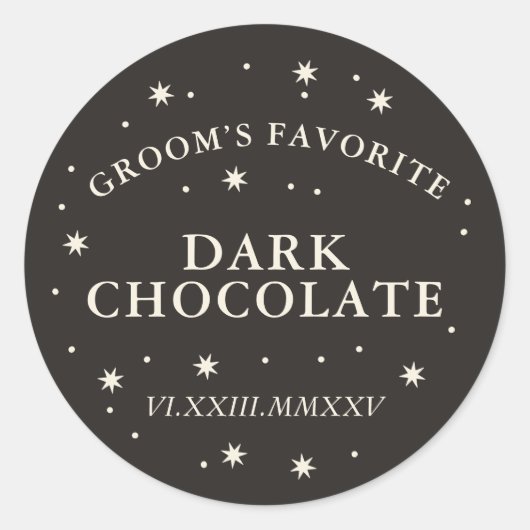 Celestial star groom's favoriete keuze ronde sticker (Voorkant)