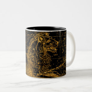 Celestial Star Map Astrological LEO Lion Gold Tweekleurige Koffiemok