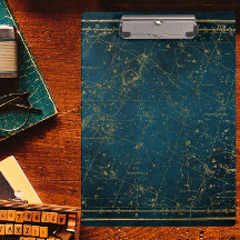 Celestial star map constellation blue gold Melkweg