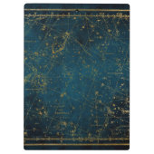 Celestial star map constellation blue gold Melkweg Klembord (Achterkant)