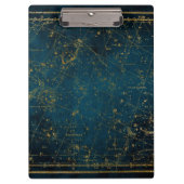 Celestial star map constellation blue gold Melkweg Klembord (Voorkant)