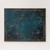 Celestial star map constellation blue gold Melkweg Legpuzzel (Horizontaal)