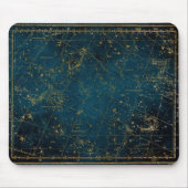 Celestial star map constellation blue gold Melkweg Muismat (Voorkant)