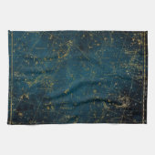 Celestial star map constellation blue gold Melkweg Theedoek (Horizontaal)