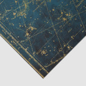 Celestial star map constellation blue gold Melkweg Tissuepapier (Detail)