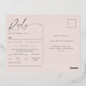 Celestial Star Midnight Blue Wedding Gold Reageer Folie Uitnodiging Briefkaart (Achterkant)