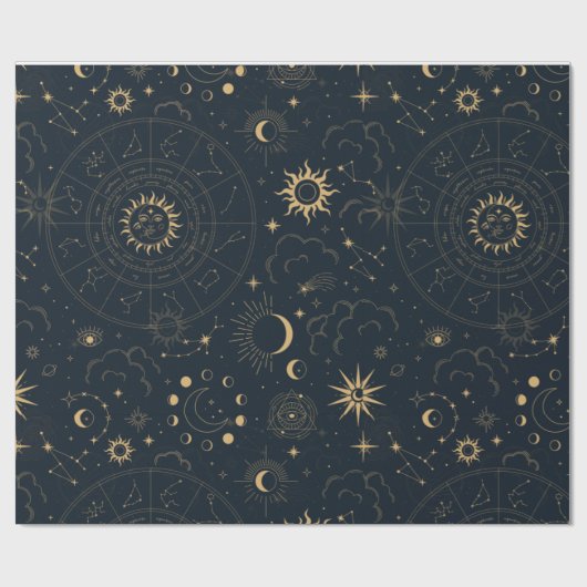 Celestial Star Signs Cadeaupapier (Vlak)