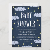 Celestial Star-Thleed Night Sky Blue Baby shower Kaart (Voorkant)