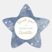 Celestial Star Waterverf Gepersonaliseerd Dank U Ster Sticker (Voorkant)