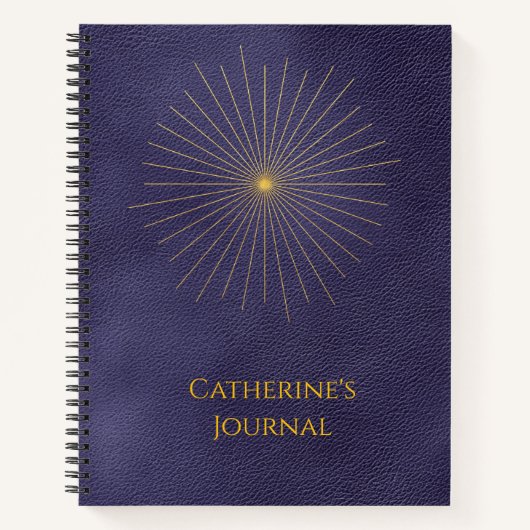 Celestial Starburst Blue Personalized Journal Notitieboek (Voorkant)