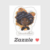 Celestial Starry Afro Woman Sticker (Vel)