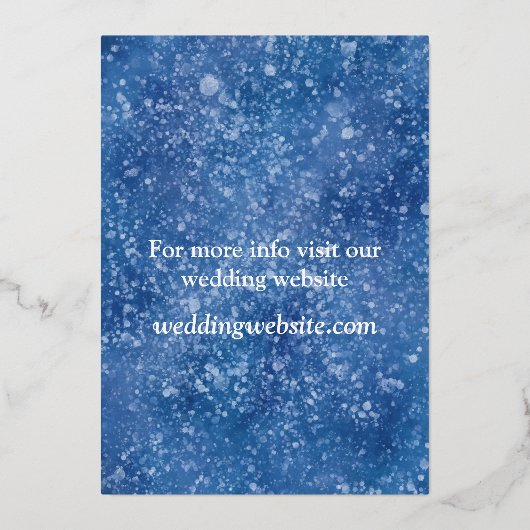 Celestial starry bruiloft nodigartsy folie inv uitnodiging (Achterkant)