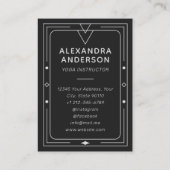 Celestial Starry Crescent Moon Grijs en Zwart Visitekaartje (Achterkant)