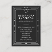 Celestial Starry Crescent Moon zwart en wit Visitekaartje (Achterkant)