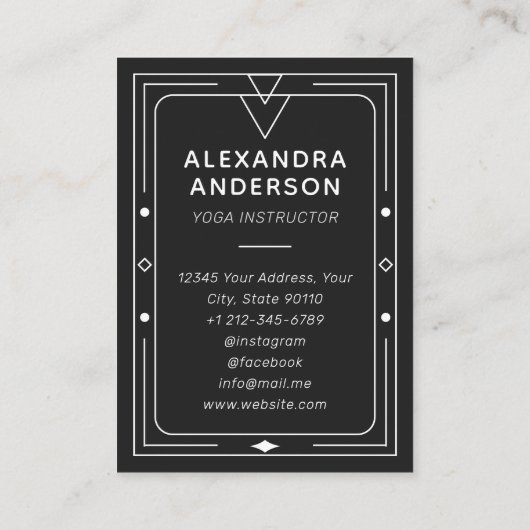 Celestial Starry Crescent Moon zwart en wit Visitekaartje (Achterkant)