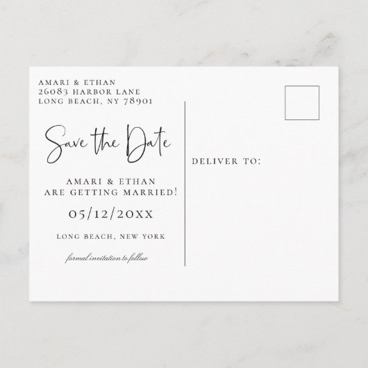 Celestial Starry Moon Phase Bewaar de datum Aankondigingskaart (Achterkant)