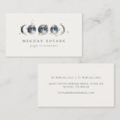 Celestial Starry Moon Phase | Navy Blue Business C Visitekaartje (Voorkant / Achterkant)