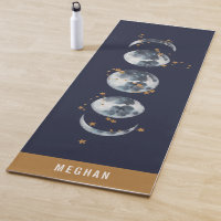 Celestial Starry Moon Phase Navy Blue