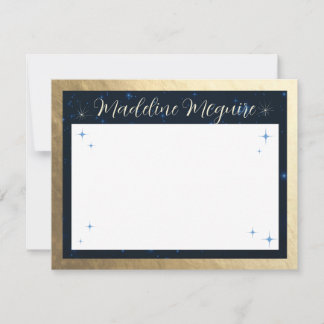 Celestial Starry Night Personalized Thank You Card Notitiekaartje