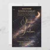 Celestial Starry Night Wedding Invitation Kaart (Voorkant)