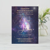 Celestial Starry Night Wedding Invitation Kaart (Staand voorkant)