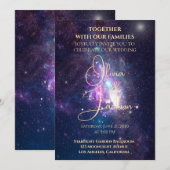 Celestial Starry Night Wedding Invitation Kaart (Voorkant / Achterkant)