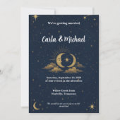 Celestial Starry Night Wedding Kaart (Voorkant)