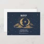 Celestial Starry Night Wedding RSVP Card (Voorkant / Achterkant)