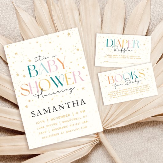 Celestial Starry Sky  Baby shower Kaart