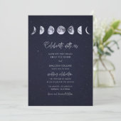 Celestial Starry Sky Moon Phases Celebrate Wedding Kaart (Staand voorkant)