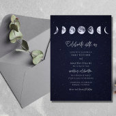 Celestial Starry Sky Moon Phases Celebrate Wedding Kaart