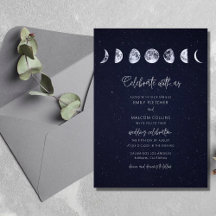 Celestial Starry Sky Moon Phases Celebrate Wedding