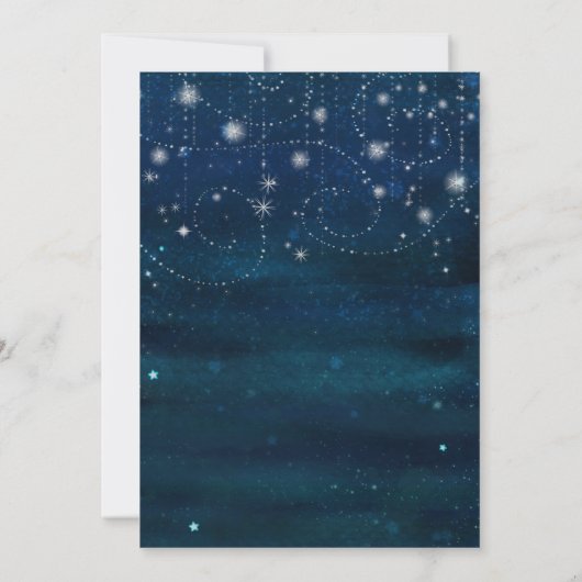 Celestial Starry Sky Swirls Baby shower Invitation Kaart (Achterkant)