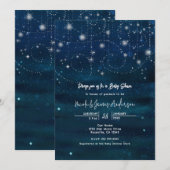 Celestial Starry Sky Swirls Baby shower Invitation Kaart (Voorkant / Achterkant)