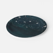 Celestial Starry Sky Swirls Baby shower Party Papieren Bordje (Gekanteld)