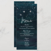 Celestial Starry Sky Swirls & Stars Menu Programma (Voorkant / Achterkant)
