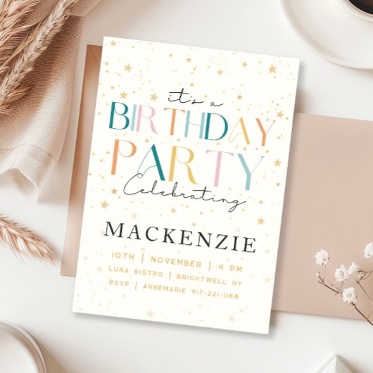 Celestial Starry Sky Verjaardag uitnodiging