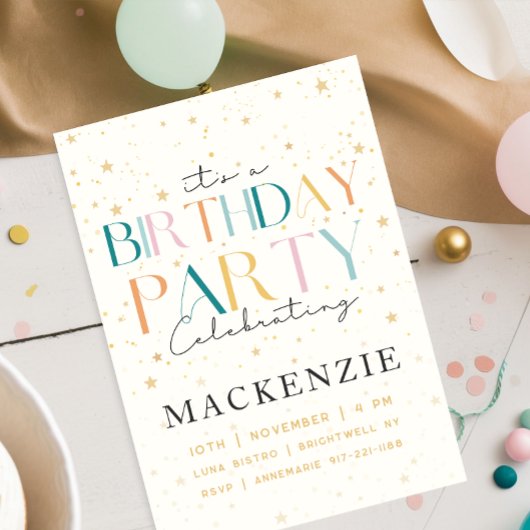 Celestial Starry Sky Verjaardag uitnodiging